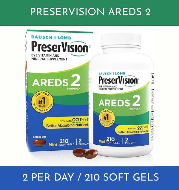 AREDS 2 Eye Vitamin Softgels 210 Count Vision Support Formula
